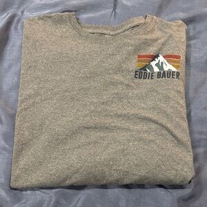 Eddie Bauer Gray Long Sleeve with Mountain Graphic